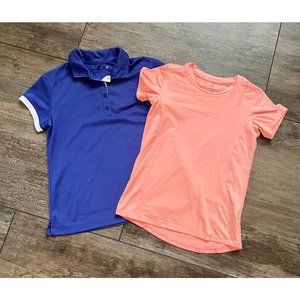 Girls lot of 2 Nike Golf Dri Fit Shirt and Champio